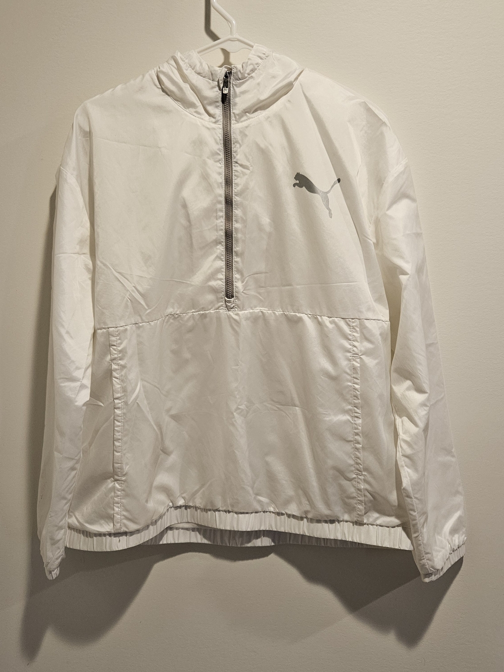 PUMA Womens' White Lightweight Windbreaker Jacket